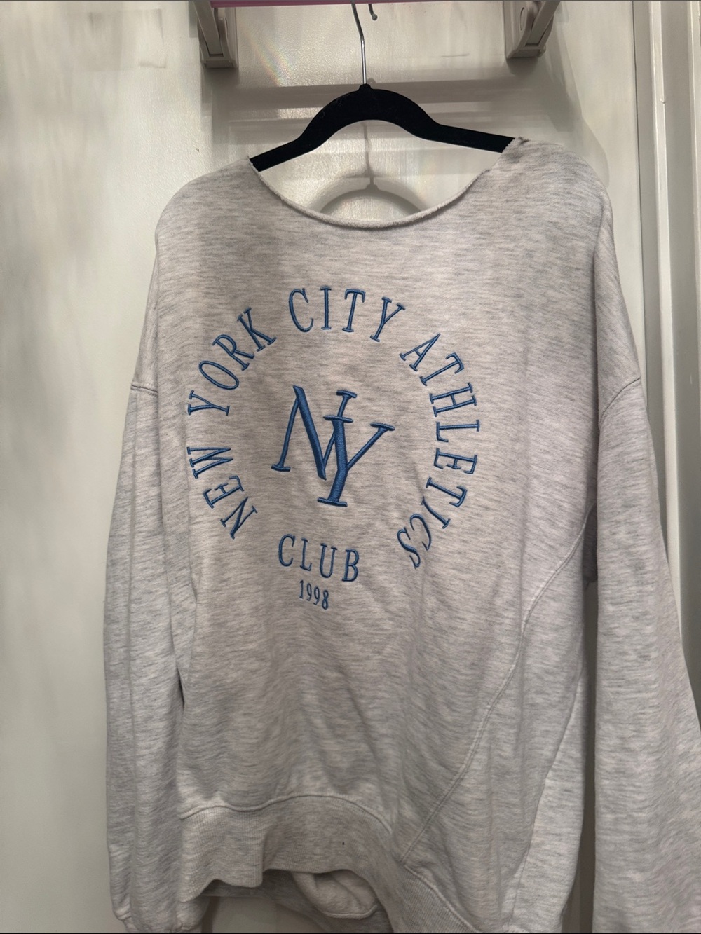 Garage Light Gray Sweatshirt with Blue NY Athletic Logo